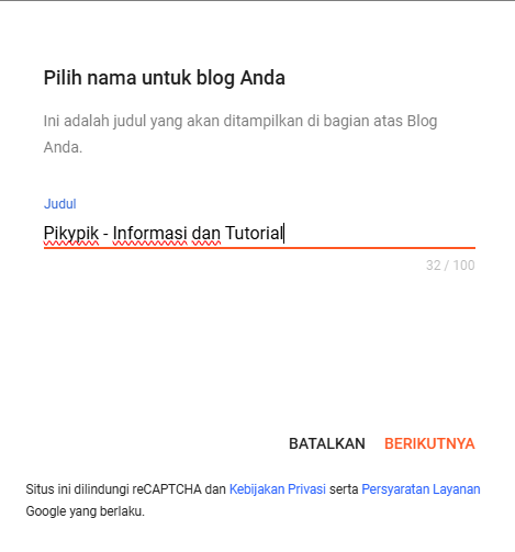 cara membuat blog - 3. membuat blog baru